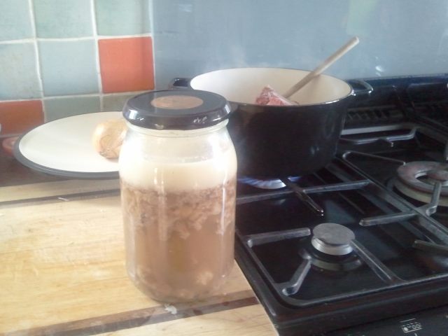 Beef Bone Broth in a jar
