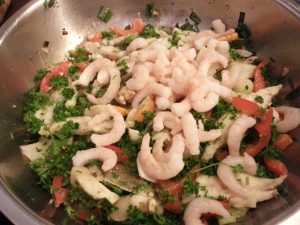 Cooked prawns